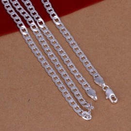 Men Simple Geometric Silver Necklace
