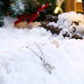 Christmas Zircon Bow Necklace