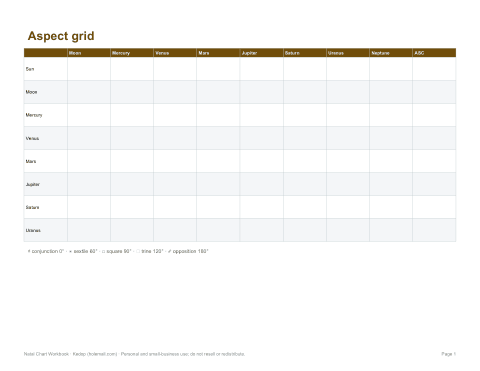 Preview of the first page of Aspect grid (PDF)